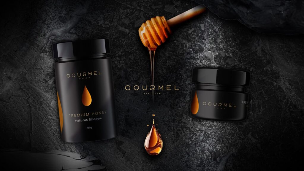 gourmel honey packaging desktop
