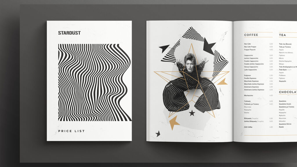 stardust menu print design desktop